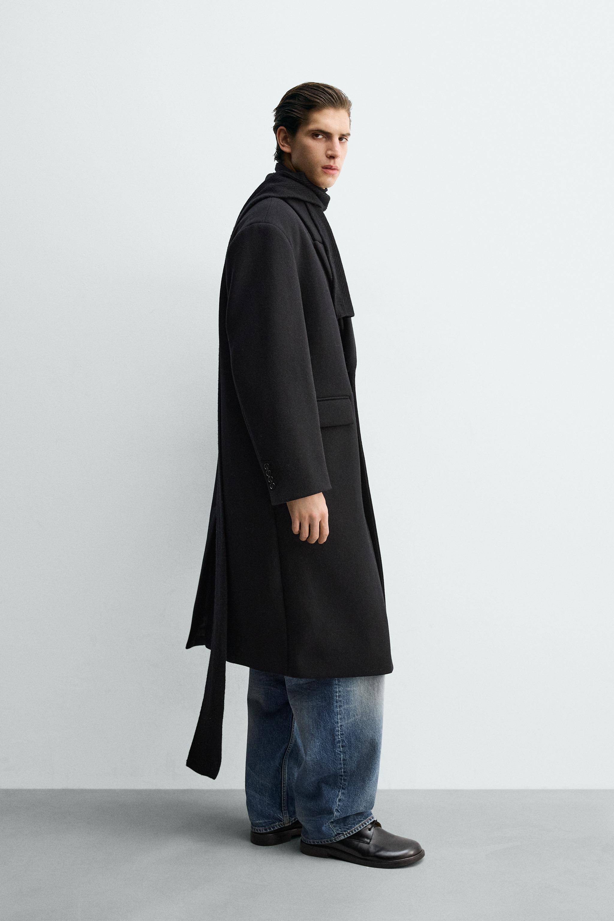 OVERSIZED DOUBLE BREASTED WOOL BLEND COAT